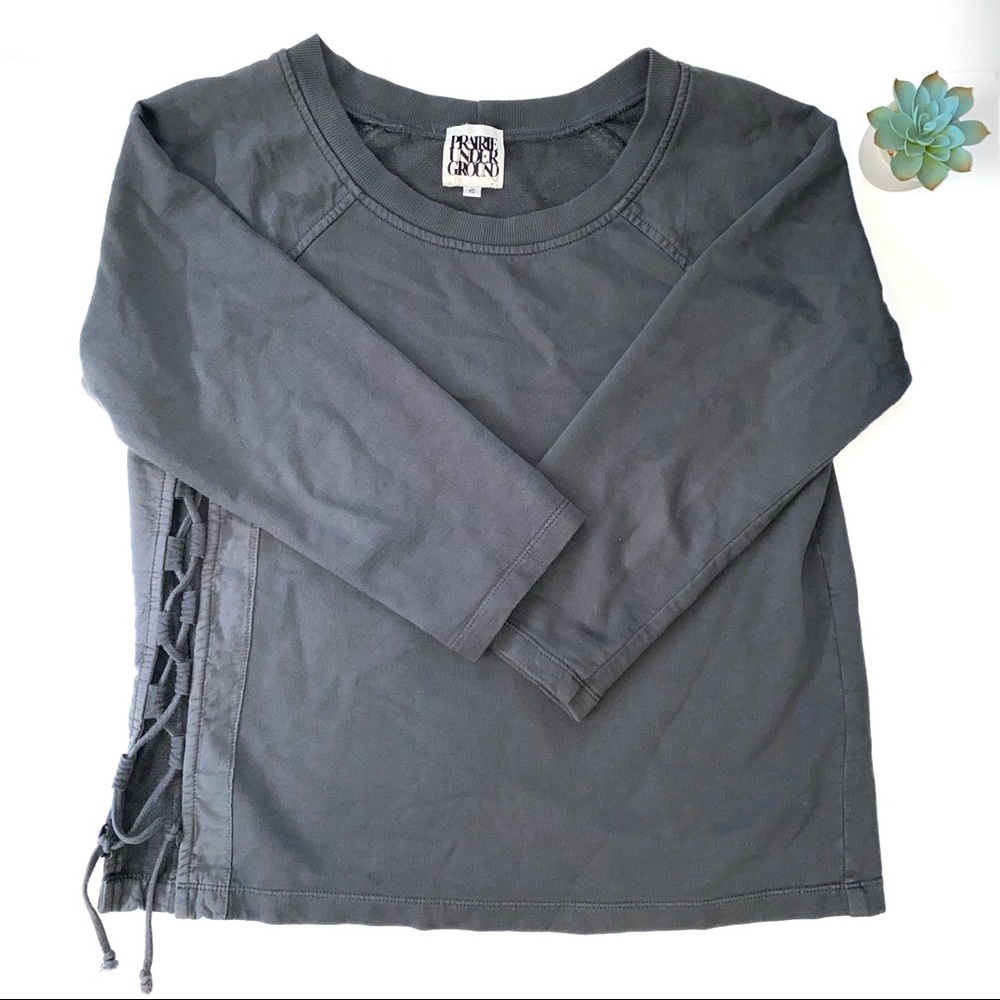 Prairie Underground Side Tie Pullover Sweatshirt S